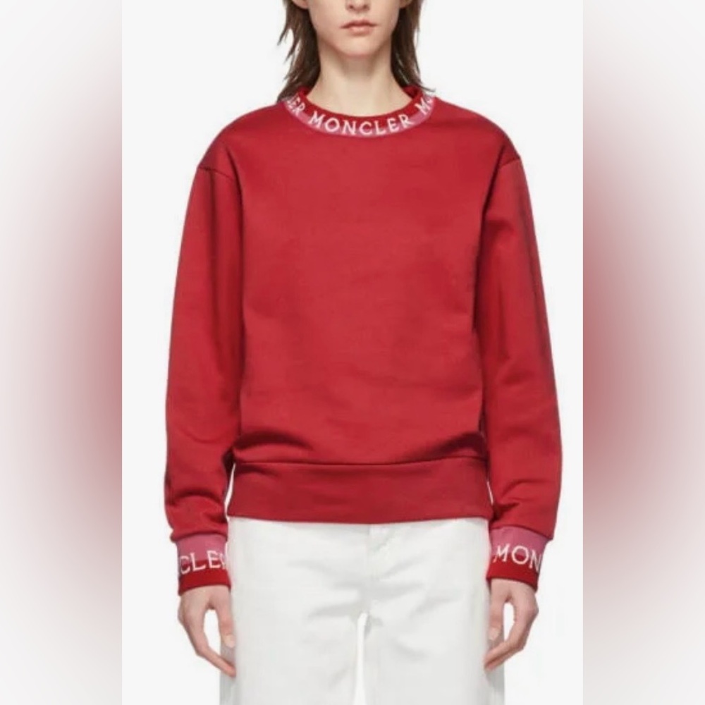 Moncler Red Logo Crewneck Sweatshirt